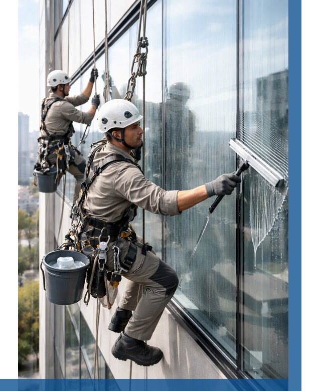 Мойка окон альпинистами в Троицке от 4640 р. | ВЫСОТНИК-Трц