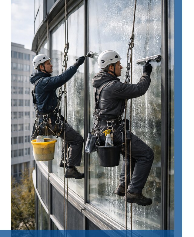 Мойка панорамных окон в Троицке от 361 р. заказать у ВЫСОТНИК-Трц