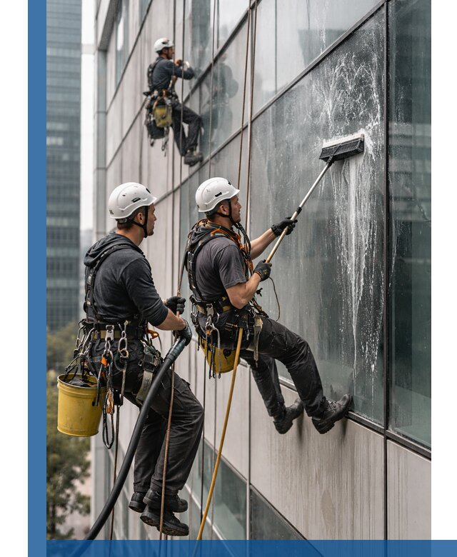Профессиональная высотная мойка фасадов зданий в Троицке
