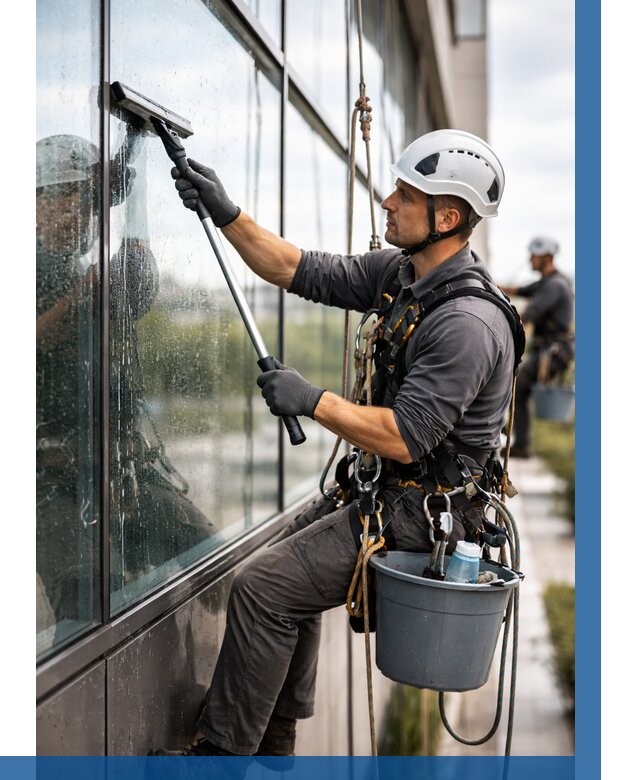 Мойка стеклянных фасадов в Троицке от 206 р. | ВЫСОТНИК-Трц