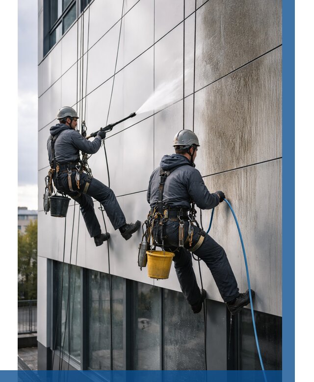 Мойка фасада из композита в Троицке по цене от 309 р. | ВЫСОТНИК-Трц