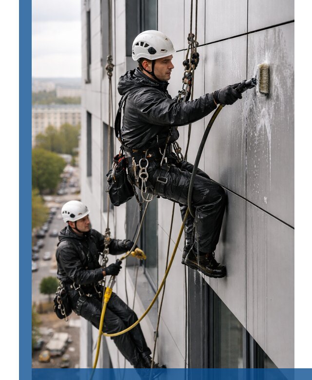 Профессиональная мойка фасада из композита в Троицке