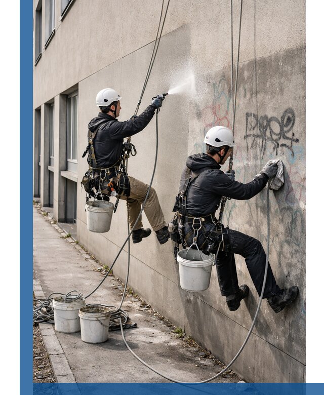 Антиграффити покрытие фасада с защитой от надписей в Троицке