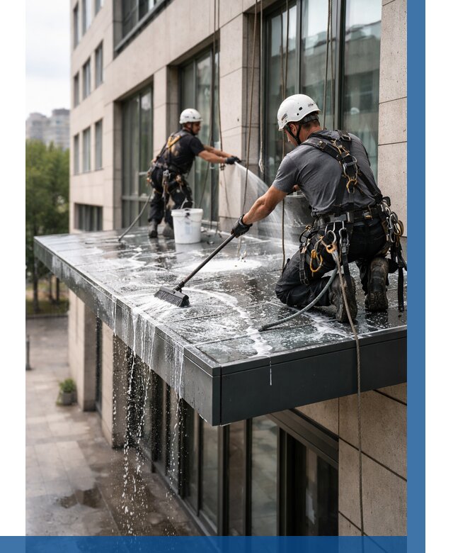 Мойка козырьков и навесов в Троицке от 3609 р. | ВЫСОТНИК-Трц