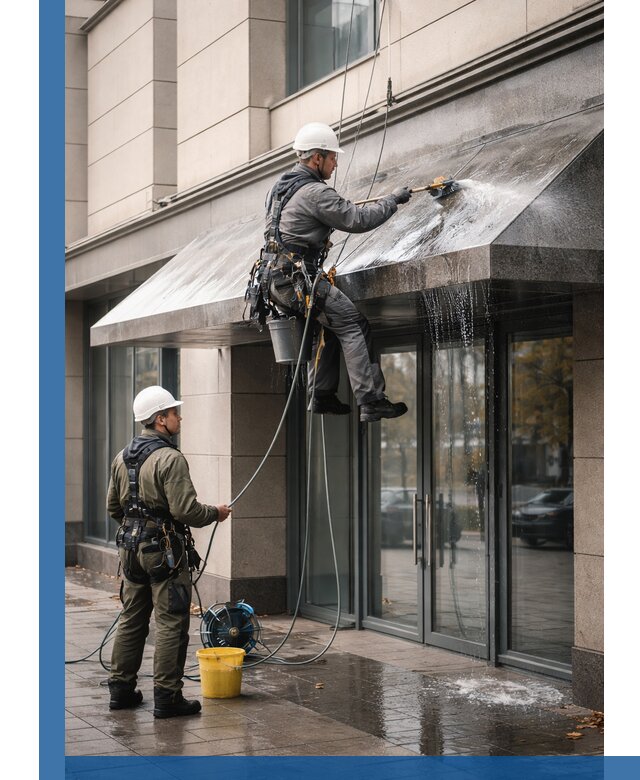 Профессиональная мойка козырьков и навесов в Троицке