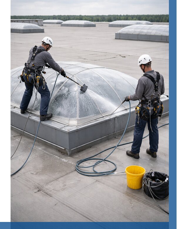 Мойка зенитных фонарей в Троицке, заказать от 4640 р. | ВЫСОТНИК-Трц