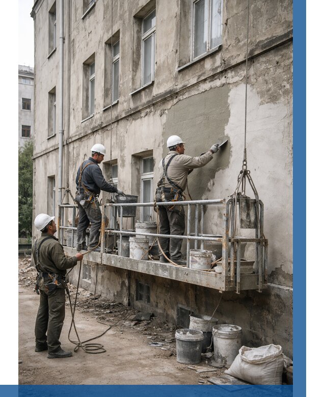 Капитальный ремонт фасада в Троицке от 4331 р. | ВЫСОТНИК-Трц