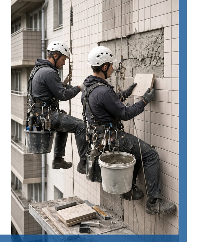 Ремонт облицовки фасада плиткой в Троицке от 1856 р. | ВЫСОТНИК-Трц