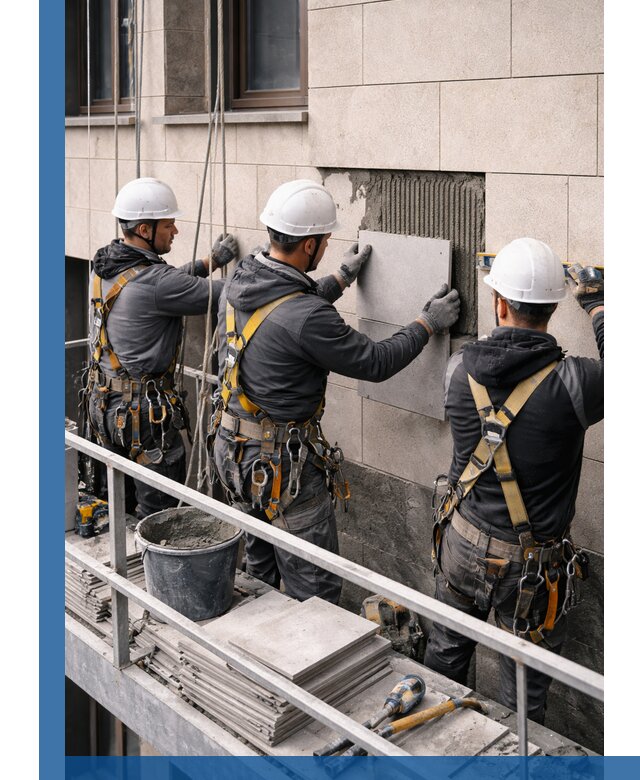 Ремонт облицовки фасада плиткой в Троицке с гарантией