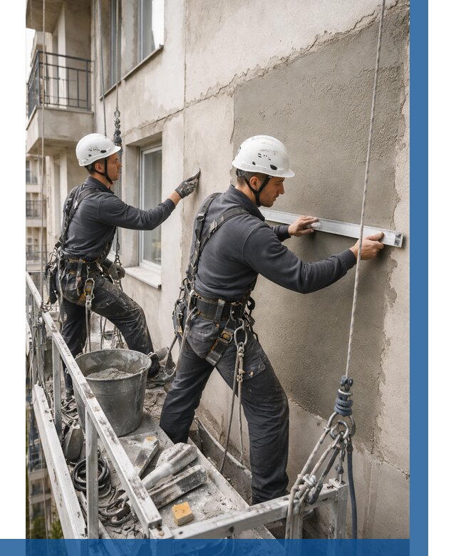 Штукатурка фасада на высоте в Троицке от 928 р. | ВЫСОТНИК-Трц