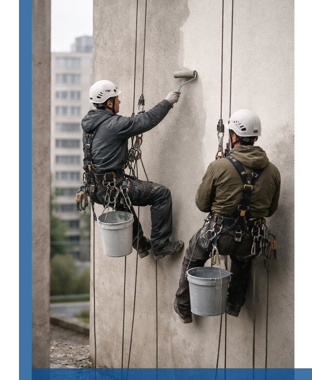 Покраска фасадов высотными альпинистами в Троицке с гарантией