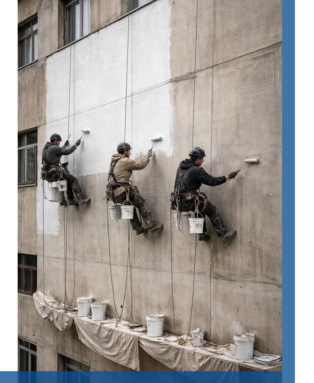 Покраска бетонного фасада в Троицке от 361 р за м2 | ВЫСОТНИК-Трц