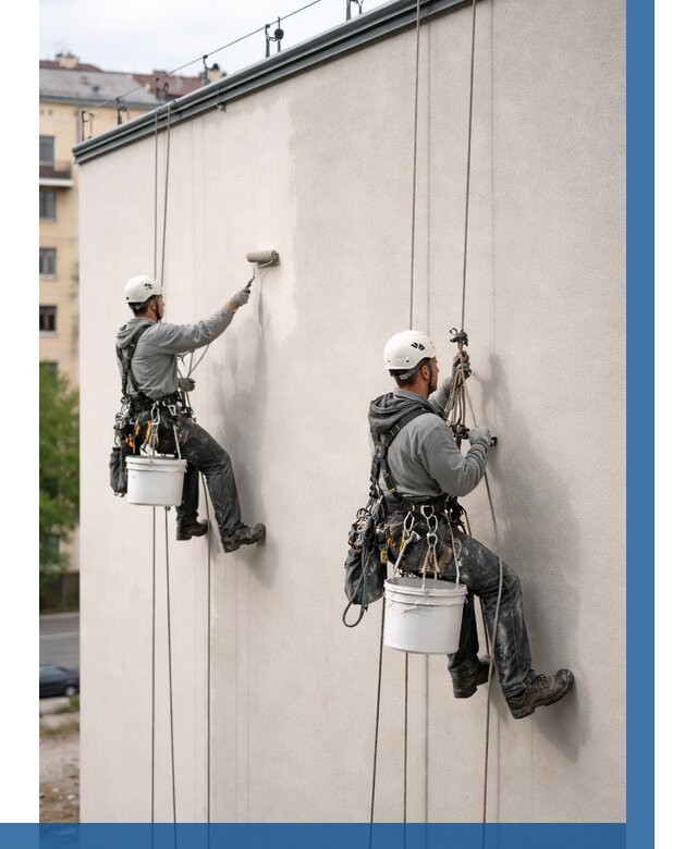 Покраска оштукатуренного фасада в Троицке от 330 р. | ВЫСОТНИК-Трц