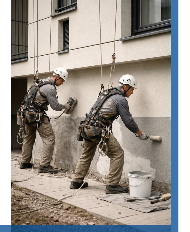 Окраска цоколя здания в Троицке от 464 р. под ключ | ВЫСОТНИК-Трц