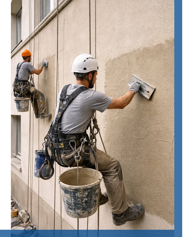 Декоративная штукатурка фасада в Троицке от 1237 р. | ВЫСОТНИК-Трц