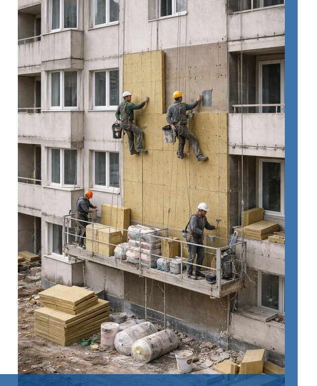 Утепление фасада минватой в Троицке от 1547 р. | ВЫСОТНИК-Трц