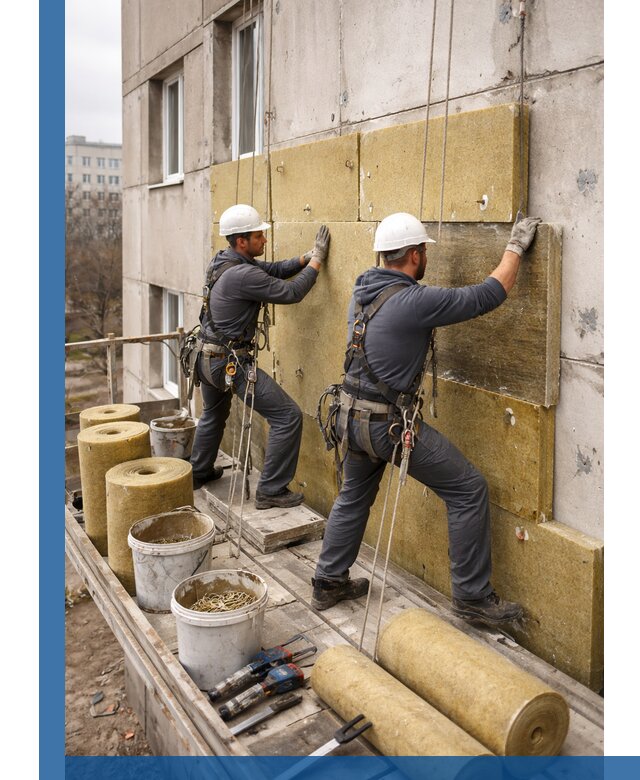 Утепление фасада минватой в Троицке под ключ с гарантией