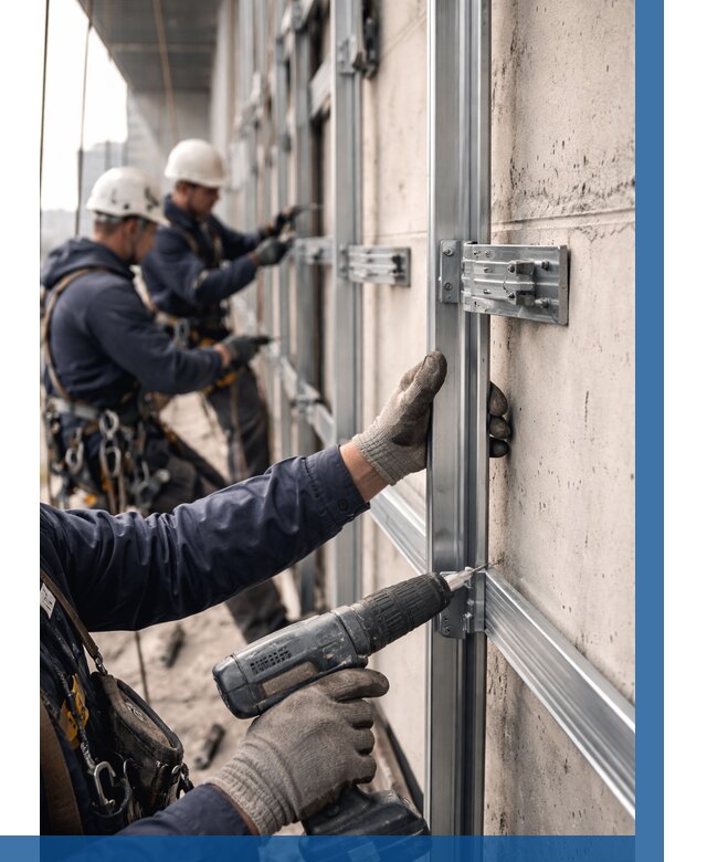 Монтаж подсистемы вентфасада в Троицке от 876 р. | ВЫСОТНИК-Трц