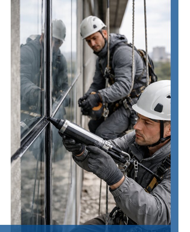 Герметизация витражных швов в Троицке от 670 р. | ВЫСОТНИК-Трц