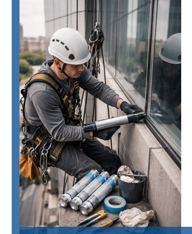 Герметизация стыков витража в Троицке для герметичных фасадов