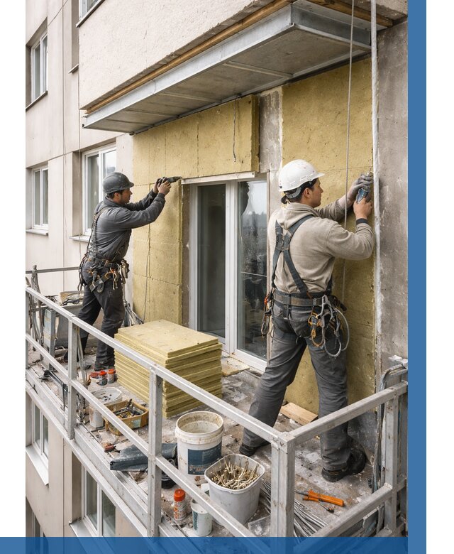 Утепление балкона снаружи в Троицке от 1650 р. под ключ ВЫСОТНИК-Трц