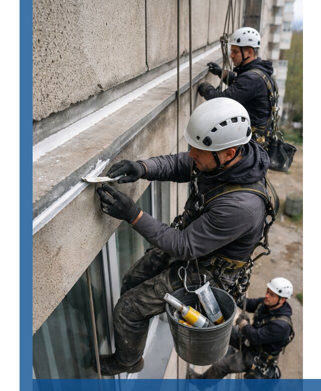 Герметизация примыкания балкона в Троицке под ключ с гарантией