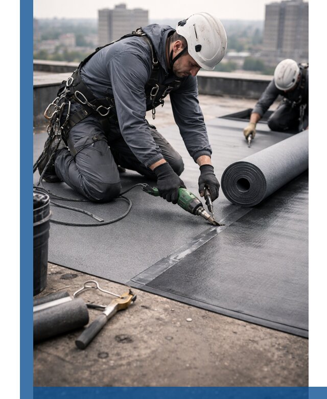 Ремонт мягкой кровли в Троицке с выездом промальпинистов