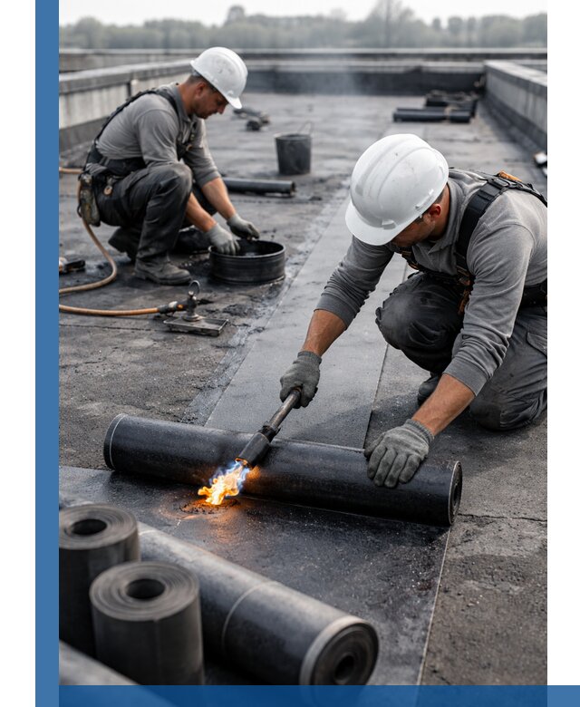 Ремонт рулонной кровли в Троицке герметизация и восстановление