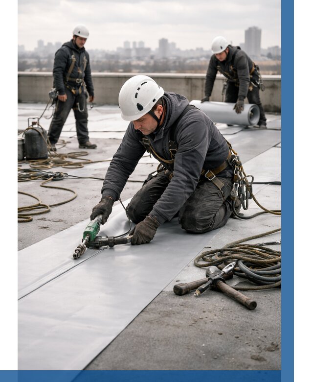 Ремонт мембранной кровли в Троицке от 1856 р./м2 | ВЫСОТНИК-Трц