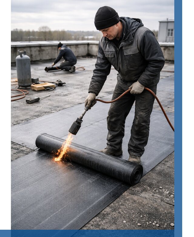 Ремонт наплавляемой кровли в Троицке от 722 р. | ВЫСОТНИК-Трц