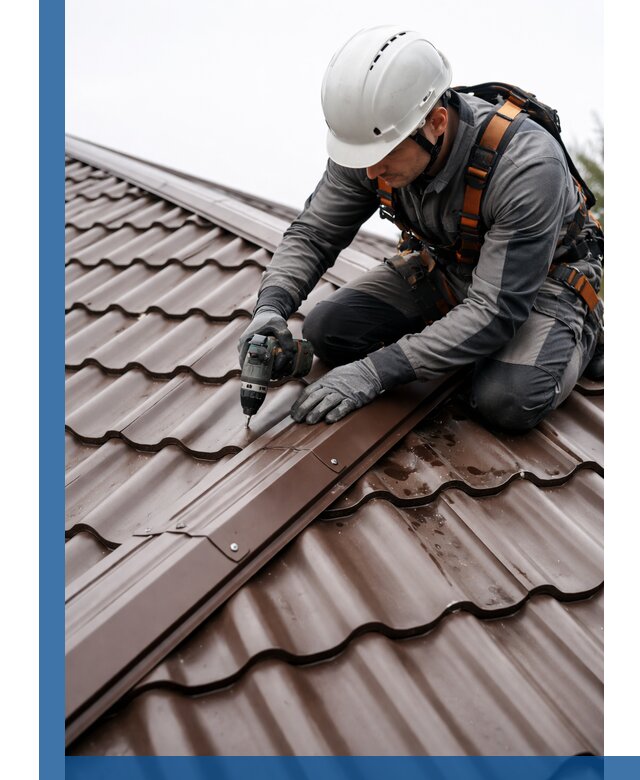 Ремонт металлочерепицы на крыше в Троицке профессионально