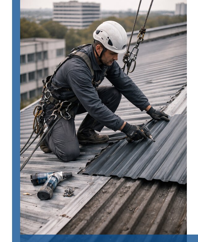 Ремонт профнастила на кровле в Троицке, работы под ключ