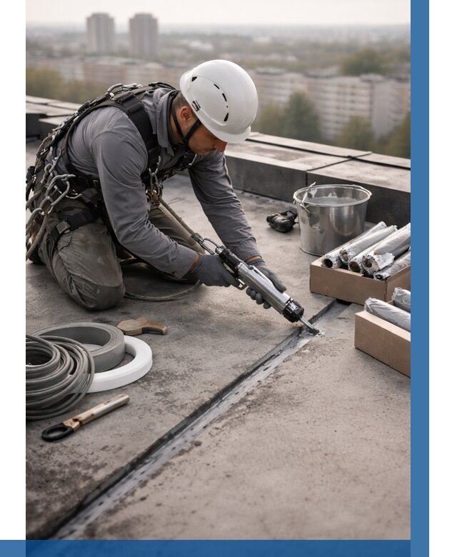 Герметизация швов кровли в Троицке от 464 р./м2 | ВЫСОТНИК-Трц