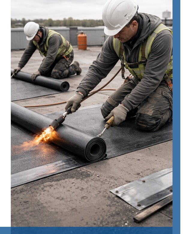 Монтаж наплавляемой кровли в Троицке от 876 р. — ВЫСОТНИК-Трц