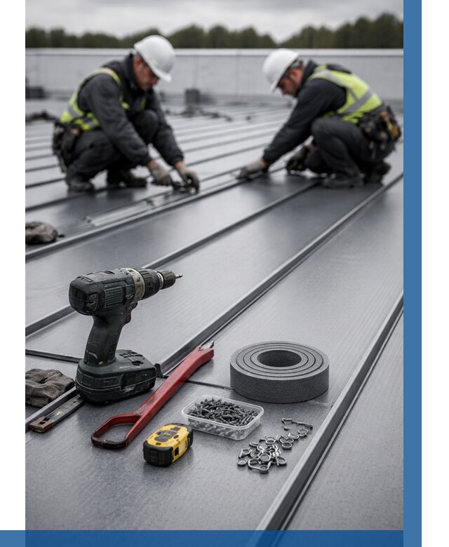 Монтаж фальцевой кровли в Троицке от 1856 р. | ВЫСОТНИК-Трц