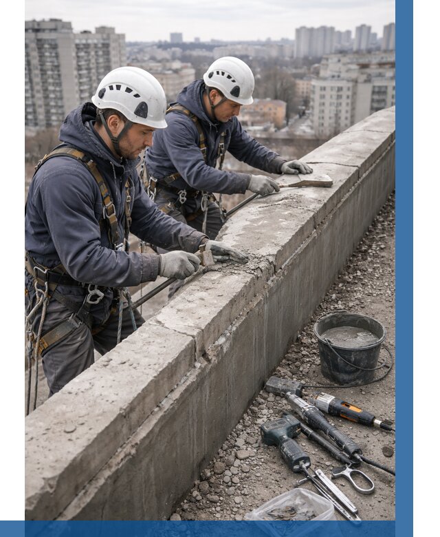 Ремонт парапета на кровле в Троицке от 1547 р. | ВЫСОТНИК-Трц