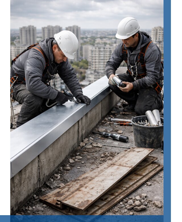 Замена парапетных крышек под ключ в Троицке от 1237 р. | ВЫСОТНИК-Трц