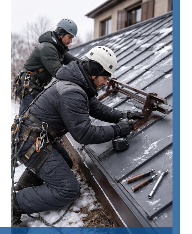 Монтаж снегозадержателей в Троицке от 464 р. | ВЫСОТНИК-Трц