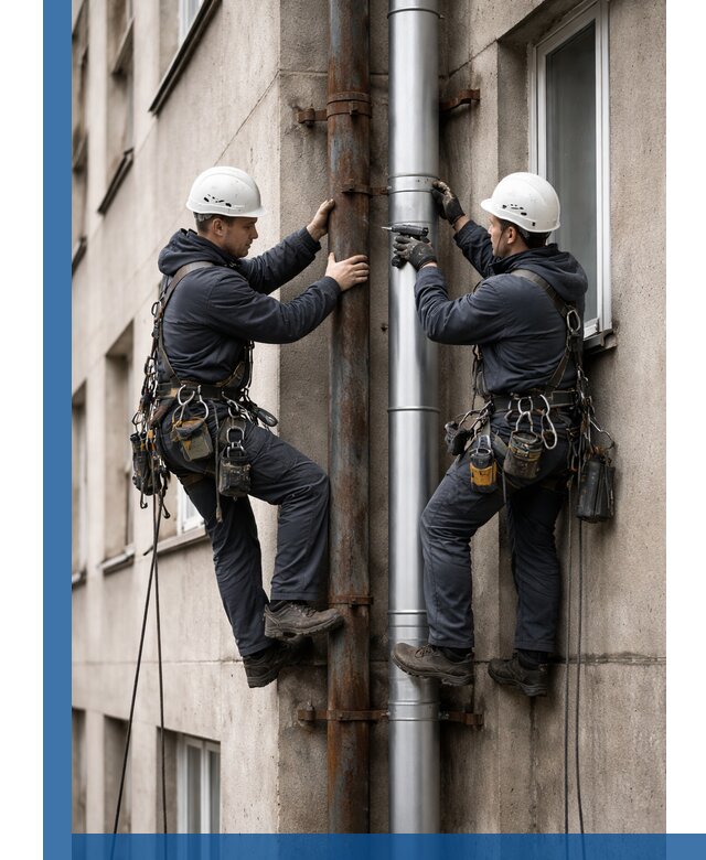 Замена водосточных труб в Троицке: монтаж и демонтаж под ключ