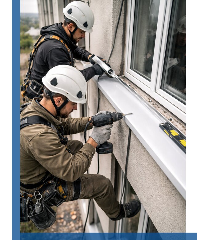 Профессиональный монтаж оконных отливов и отведения воды в Троицке