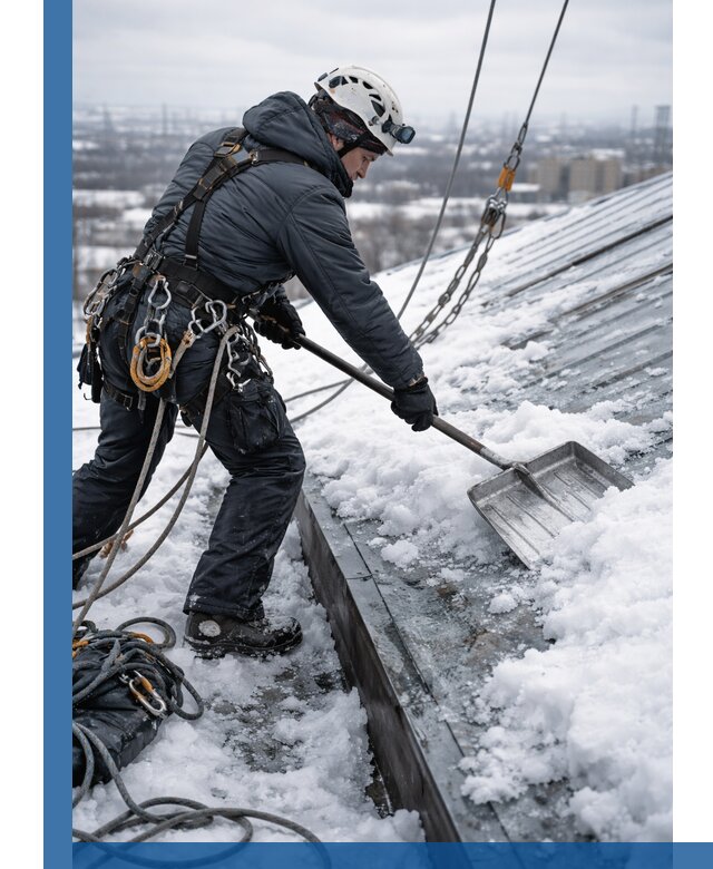 Профессиональная очистка кровли от снега и наледи в Троицке