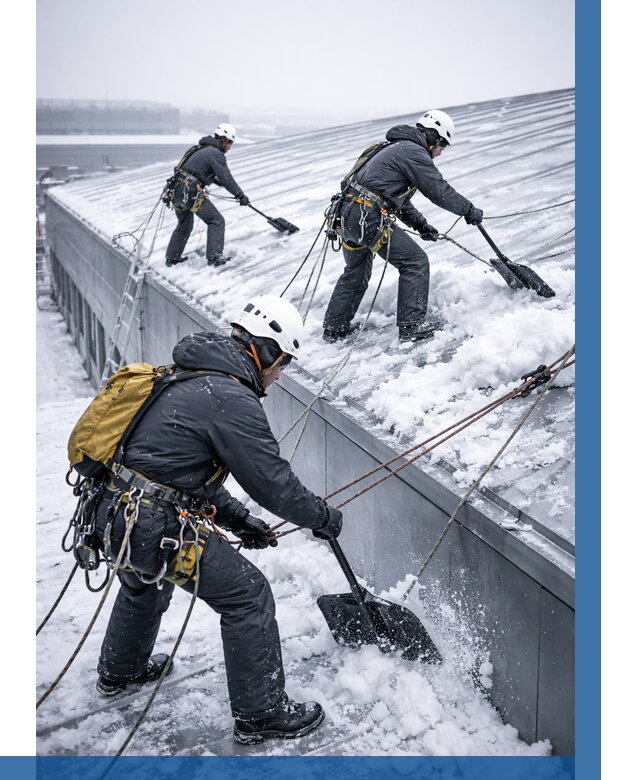 Очистка навесов от снега в Троицке от 4640 р. | ВЫСОТНИК-Трц