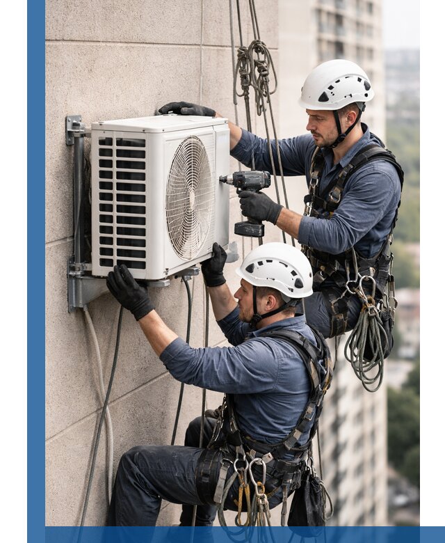 Монтаж внешнего блока кондиционера в Троицке установка и крепление