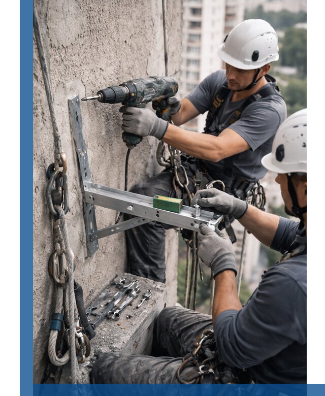 Установка кронштейнов кондиционера и крепежа в Троицке