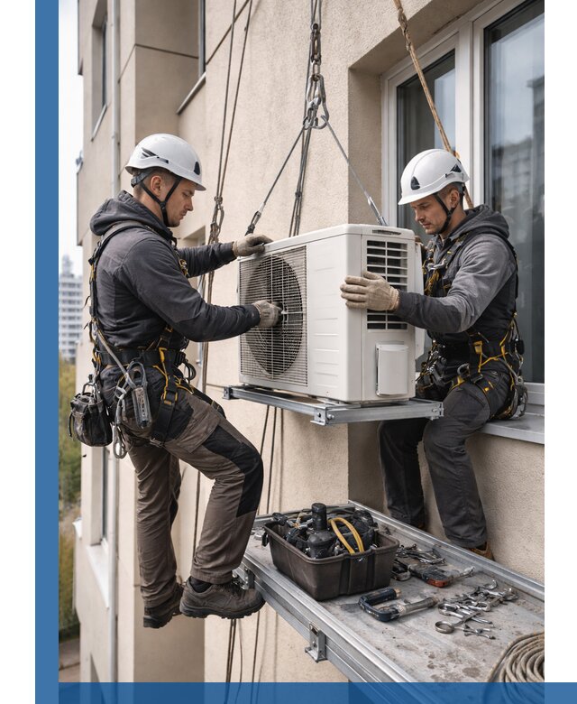 Перенос внешнего блока кондиционера в Троицке с монтажом и крепежом