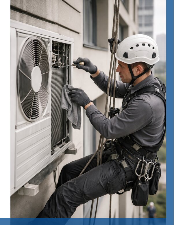 Обслуживание внешнего блока кондиционера в Троицке от 2784 р.ВЫСОТНИК-Трц