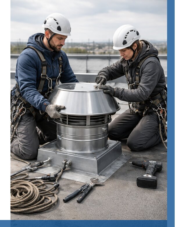 Установка дефлекторов на кровле в Троицке от 4640 р. | ВЫСОТНИК-Трц