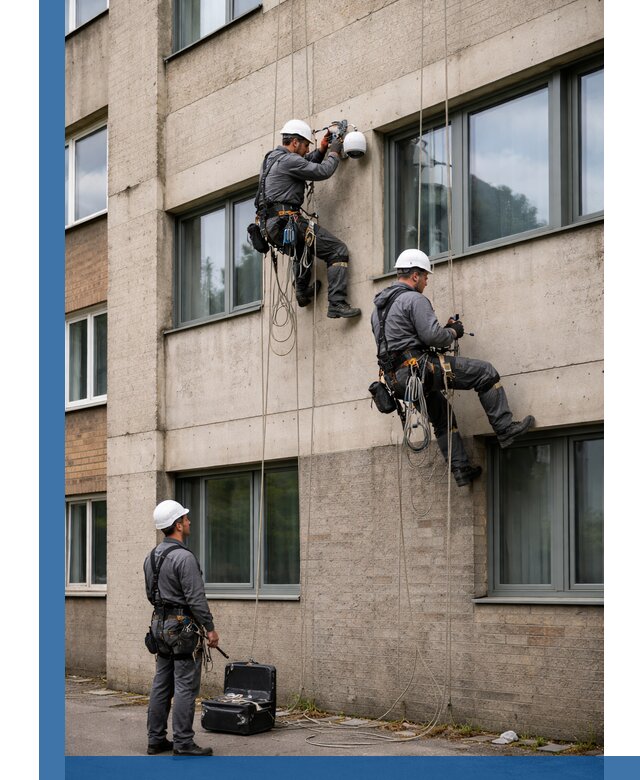 Монтаж фасадных камер видеонаблюдения в Троицке под ключ