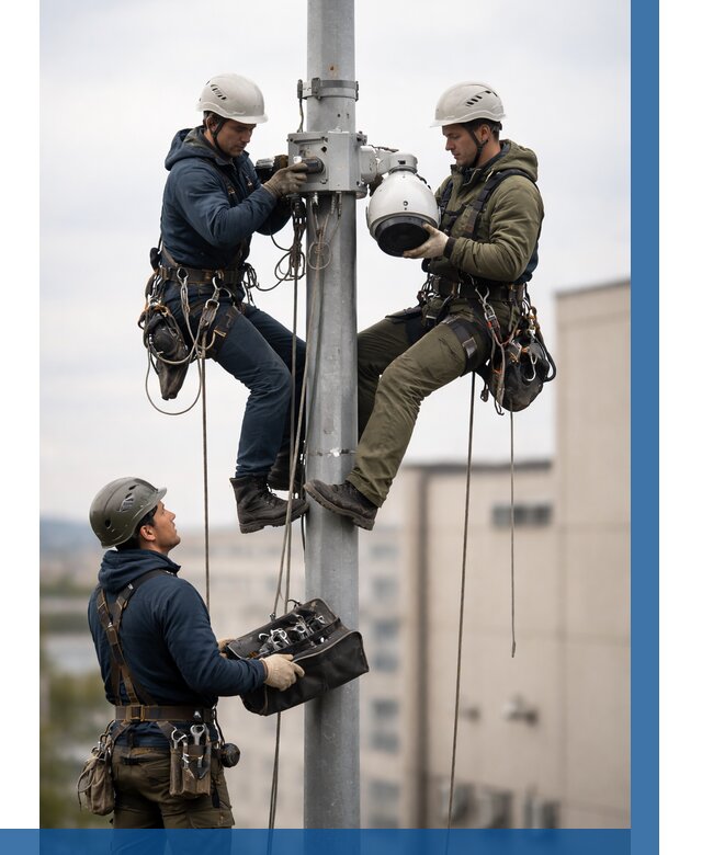 Установка видеокамер на мачте в Троицке от 8764 р. | ВЫСОТНИК-Трц