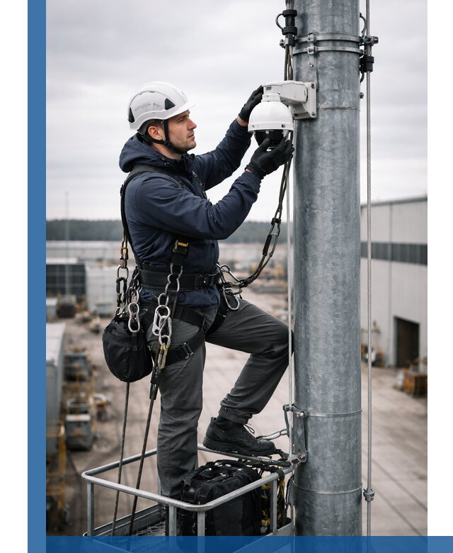 Профессиональная установка видеокамер на мачте в Троицке